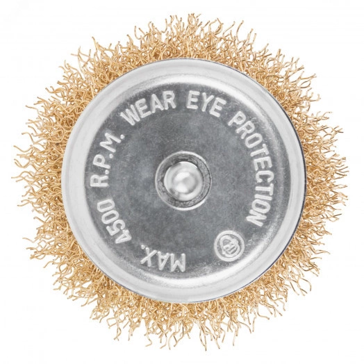 Щетка для дрели, тип ''Чашка'', латунированная витая проволока 0,3 мм, 65 мм, Profi