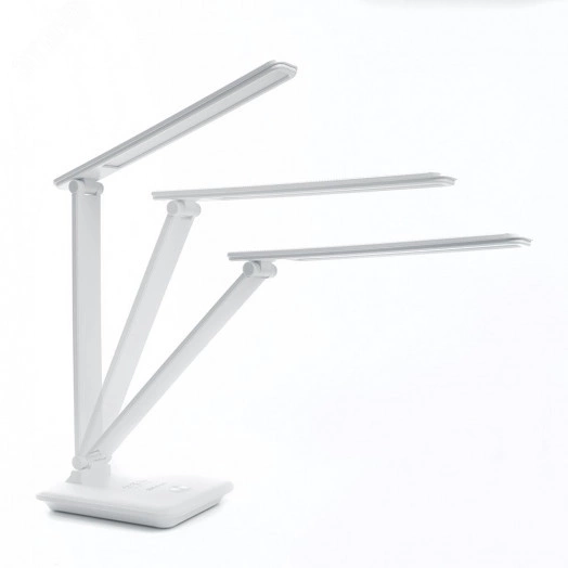 Светильник настольный светодиодный 25w 3000-6000К диммируемый с беспроводной зарядкой и USB порт складной белый