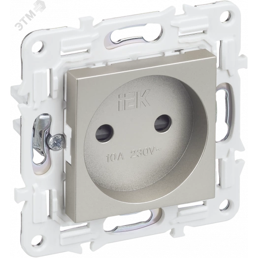 SKANDY Розетка без заземления с защитными шторками 10А SK-R01Sh шампань IEK