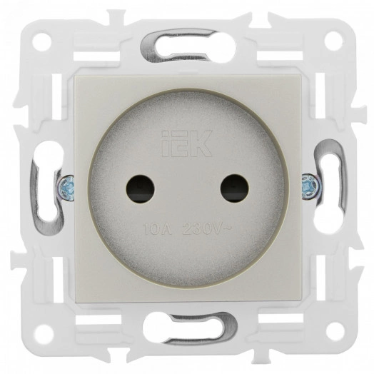 SKANDY Розетка без заземления с защитными шторками 10А SK-R01Sh шампань IEK