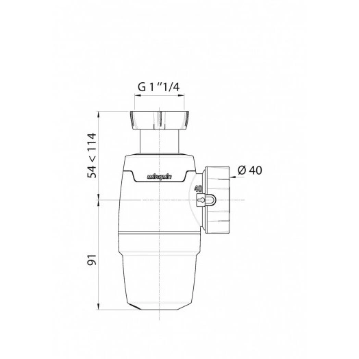 Сифон NEO для раковины без выпуска 1'1/4 х 40 мм