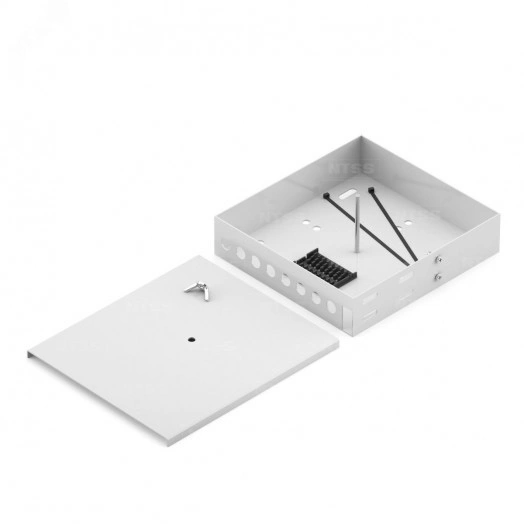 Кросс распределительный настенный микро с крышкой, до 8 портов SC/LC duplex, с ложементом, сплошная  наружная панель