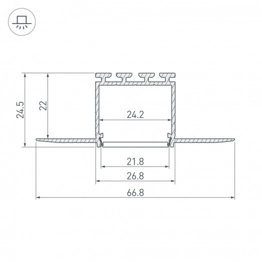 Профиль PLS-LOCK-H25-F-HIDE-3000 (Arlight, Алюминий)