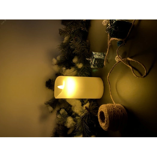 Фигура светодиодная Свеча на батарейках 2AA (не в/к) в составе набора из 3 штук Диммируемые 1 светодиод Теплый белый свет Пульт ДУ (в/к)  ULD-F055 WARM WHITE RC CANDLE SET3