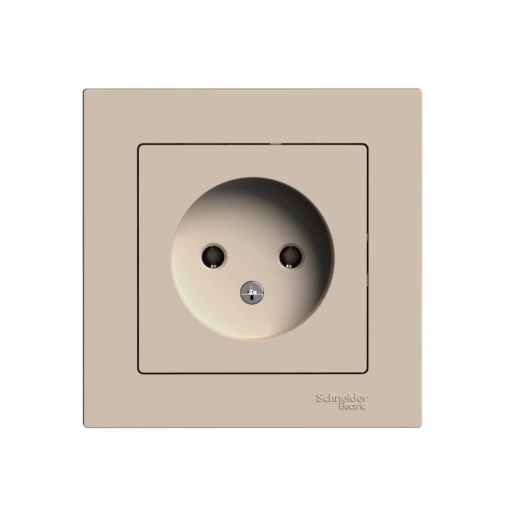 ATLASDESIGN РОЗЕТКА без заземления, 16А, в сборе, ПЕСОЧНЫЙ