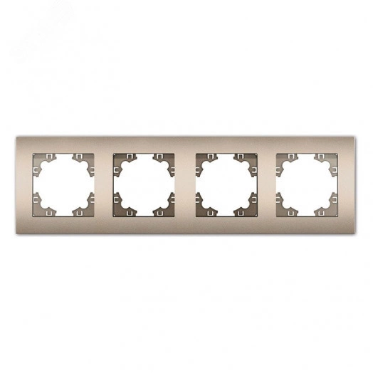 Рамка четырехместная горизонтальная Афина шампань (еврослот)