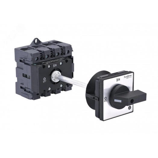 ВЫКЛЮЧАТЕЛЬ-РАЗЪЕДИНИТЕЛЬ 4P 80A IP20 С ЧЁРНОЙ ВЫНОСНОЙ РУКОЯТКОЙ НА ДИН-РЕЙКЕ/ПЛАТЕ