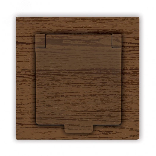 Розетка одноместная с крышкой UNIVersal серия Афина с/з, с/у, 16А, 220В, венге (еврослот), механизм