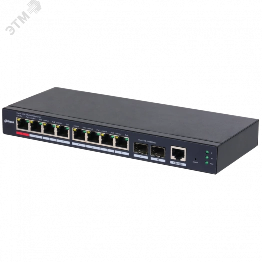 Коммутатор неуправляемый L2 4 портаRJ45/SFP 10 100 1000 Мб/с PoE 120Вт