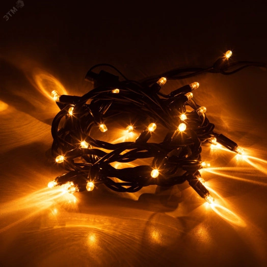 Гирлянда 30LED Нить 3 м,желтый свет, черн. каучук, 220В, IP65 ERAPS-NZ1