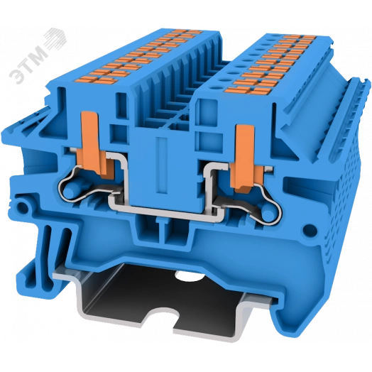 Клемма TP 1-1 проходная с боковой вводом провода .Push-in, сечение 2,5 мм. кв., синяя