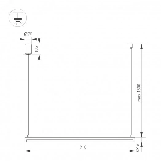 Светильник SP-UMBRA-HANG-H-L900-15W Warm3000 (GD, 120 deg, 230V) (Arlight, IP20 Металл, 3 года)