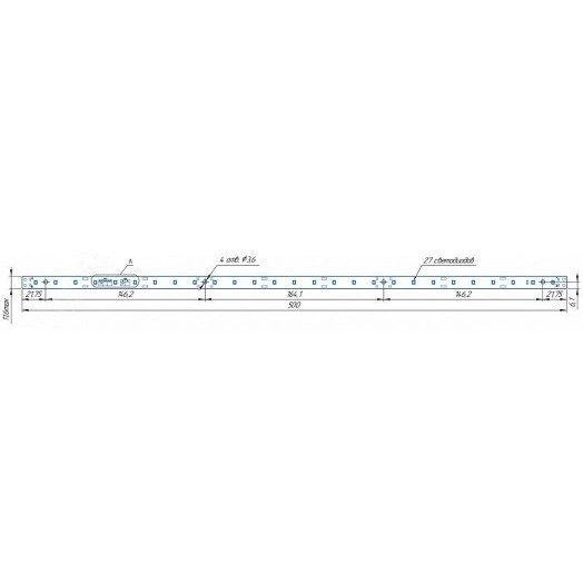 Модуль светодиодный LINE 500x11.6 AL1 3x9 Lumileds 2835 CRI80 3000K