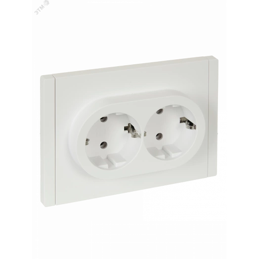 FORTE&PIANO Розетка 2-местная с заземлением без защитных шторок безвинтовое крепление 16А FP224 белый IEK