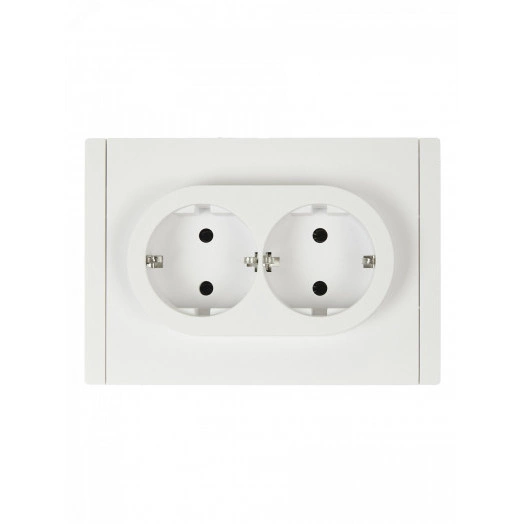FORTE&PIANO Розетка 2-местная с заземлением без защитных шторок безвинтовое крепление 16А FP224 белый IEK