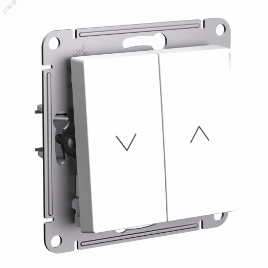 ATLASDESIGN 2-клавишный ВЫКЛЮЧАТЕЛЬ ЖАЛЮЗИ, 10А, мех., БЕЛЫЙ