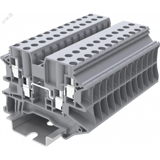 Клемма TU 2-2 винтовая, сечение 4 мм. кв., серая