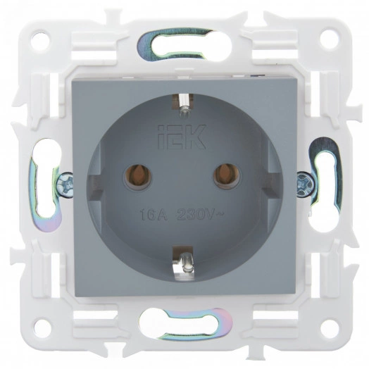 SKANDY Розетка с заземлением без защитных шторок 16А SK-R05Gr серый IEK
