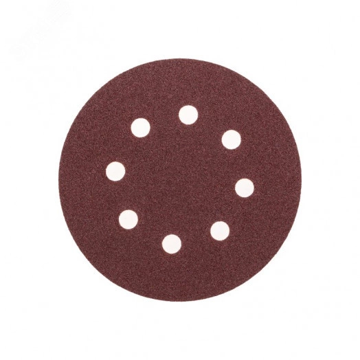 Диск абразивный на ворсовой основе, на липучке, перфорированный, P80, 125мм, 10 шт.