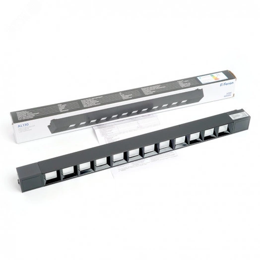 Светильник светодиодный трековый на шинопровод ДПО-30w 4000К черный