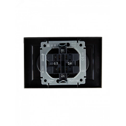 BRITE Розетка 2-местная без заземления с защитными шторками 10А в сборе РСш12-2-БрС сталь IEK