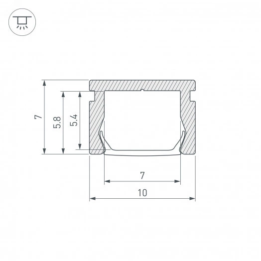 Профиль PIK-1007-3000 ANOD (Arlight, Алюминий)