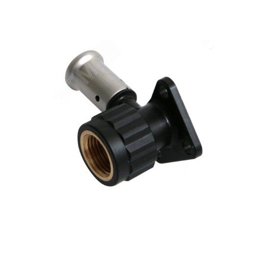 Водорозетка пресс 16х1/2'ВР укороченная 40мм, ПВДФ с черной заглушкой