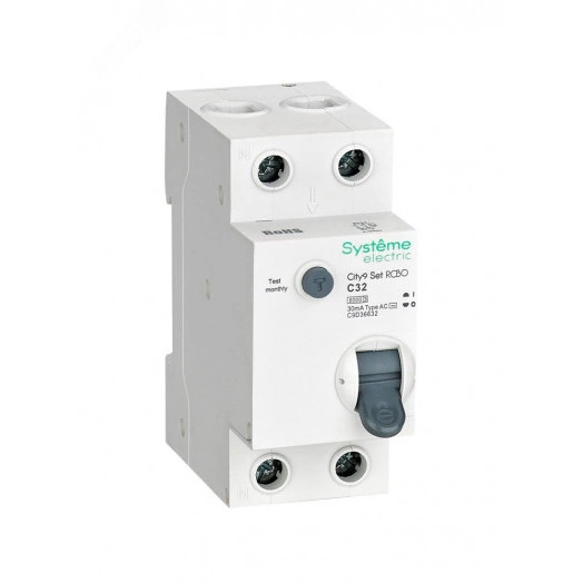 Выключатель автоматический диф. тока (АВДТ) 1P+N С 32А 6kA 30мА Тип-AС 230В City9 Set