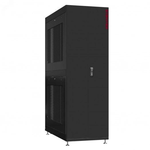 Шкаф серверный 45U 800х1070 передняя дверь: двустворчатая глухой металл IP51. задняя дверь: двустворчатая глухой металл IP51. боковые панели: перфорированные. цвет: черный RAL9005 