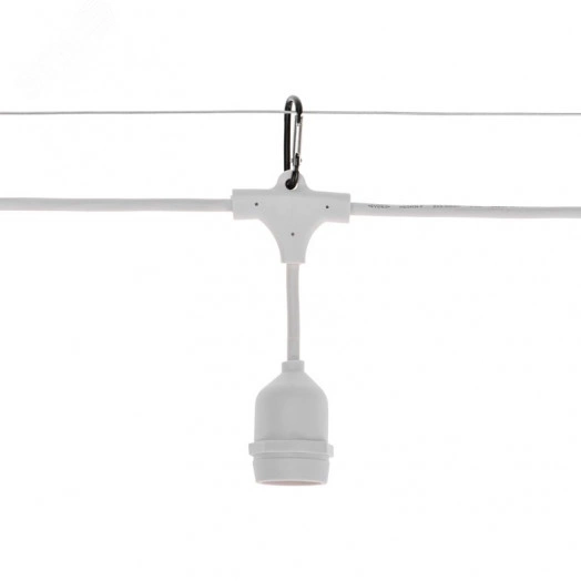 Белт-Лайт 20м, белый каучук, шаг 50см, 40 подвесных патронов, IP44