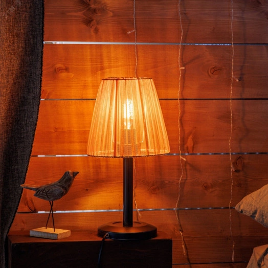 Светильник настольный ННБ 11-60-095  венге с абажуром МТ Вуаль