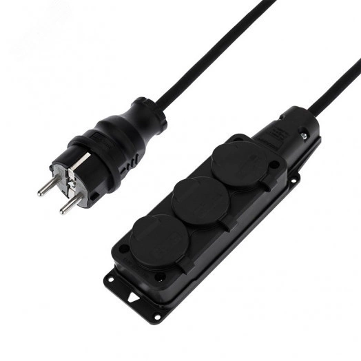 Удлинитель-шнур на рамке КГ 3х1,5, 30 м, 3 гнезда, морозостойкий, с/з, 16 А, 3500 Вт, IP44