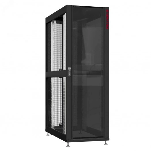 Шкаф серверный 45U 600х1200 передняя дверь: стекло IP41. задняя дверь: двустворчатая перфорированная IP20. боковые панели: без. цвет: черный RAL9005 