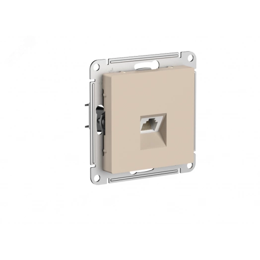 ATLASDESIGN РОЗЕТКА компьютерная RJ45, кат. 6A, механизм, ПЕСОЧНЫЙ