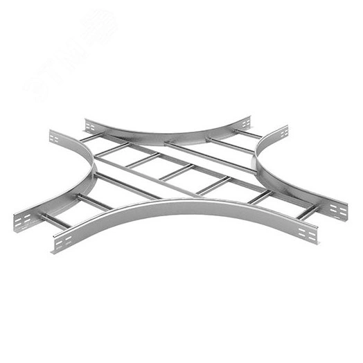Крестообразный разветвитель для лестничного лотка НЛО 300х80х3000 радиус 600 мм, толщ. 1,5 мм, гор.