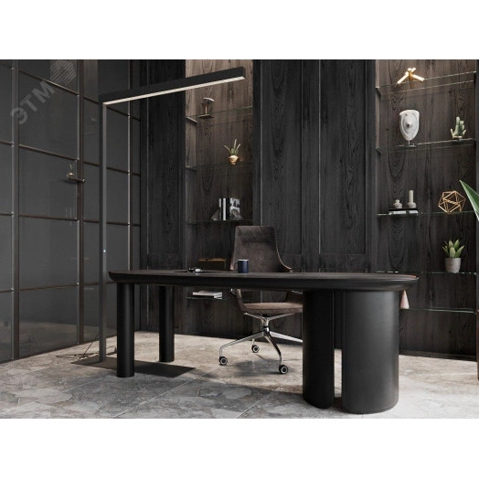 Светодиодный светильник RVE-PLS5070-STELLA-2100х1300-T-DIM (Торшер Г-обр. 2100х1300мм 50х70мм 32Вт напольный 4000K стойка 2100х800х300мм черный)