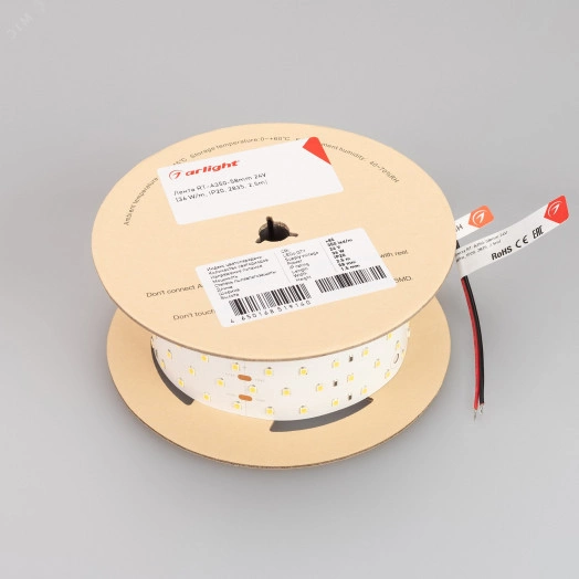 Лента RT 2-2500 24V Warm2700 5x2 (2835, 875 LED, LUX) (Arlight, 36 Вт/м, IP20)