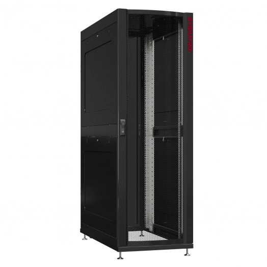 Шкаф серверный 45U 800х1200 передняя дверь: одностворчатая перфорированная IP20. задняя дверь: одностворчатая глухой металл IP51. боковые панели: глухой металл. цвет: черный RAL9005 