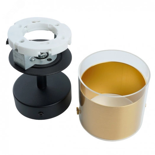 Светильник ДБО GX53 без лампы наклонный золото черный