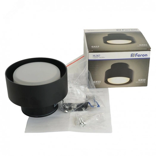 Светильник ДПО-12w GX53 без лампы IP44 черный