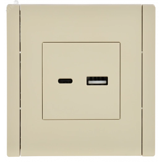 FORTE&PIANO Розетка USB A+C 3,1А FP450 ваниль IEK
