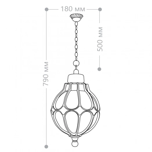 Светильник НСУ-60w цепь Е27 IP44 черное золото