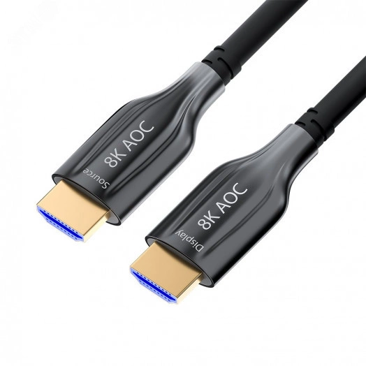 Оптический кабель HDMI 2.1 19М на 19М, 40 м., черный