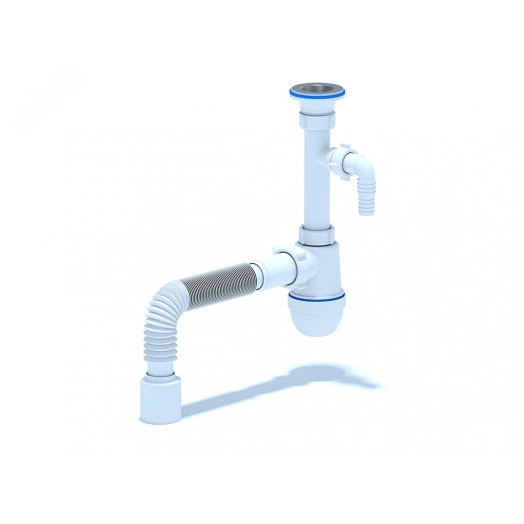 Сифон для умывальника АНИ Грот 1 1/4' x 40 с отводом для стиральной машины с гибкой трубой 40х50