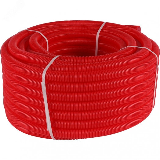 Труба гофрированная 28 красная, для трубы 20, бухта 50м