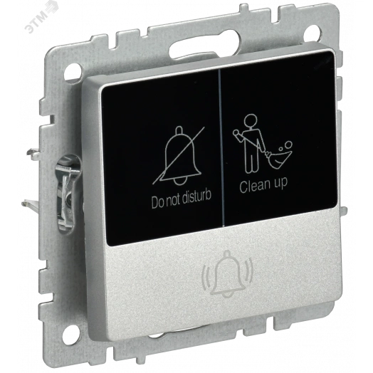 BRITE Кнопка звонка с индикацией для отелей 10А ВС10-1-9-БрА алюминий IEK