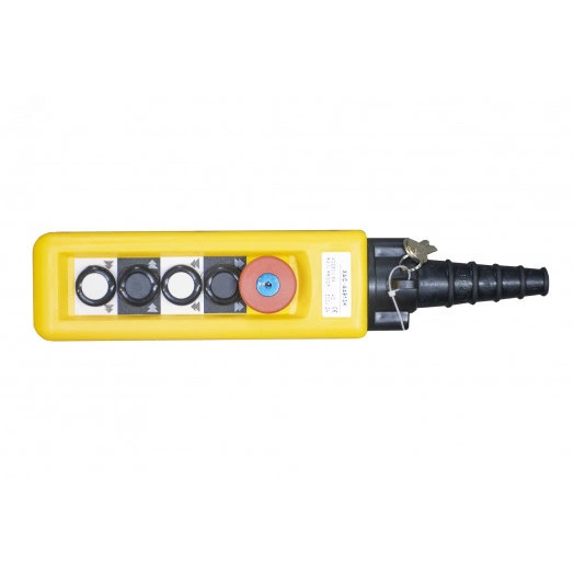 Пульт управления краном ХАС-А4913К (4 кнопки, 2 скорости, авар. стоп + ключ)