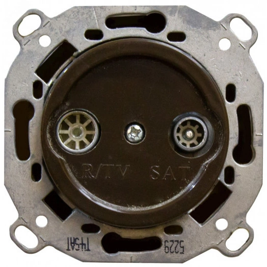 Розетка TV/R-SAT проходная (скрытый монтаж), Коричневый