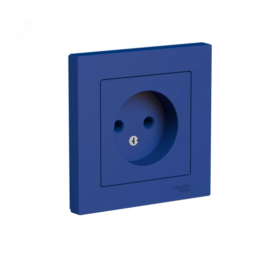 ATLASDESIGN РОЗЕТКА без заземления, 16А, в сборе, АКВАМАРИН