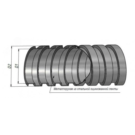 Металлорукав Р3-Ц 12 (20 м/уп.) с протяжкой DIY ГОФРОМАТИК